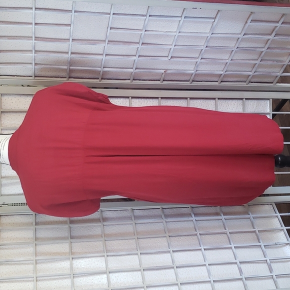 Madewell cherry red short sleeves with pockets tunic dress S - Picture 5 of 8